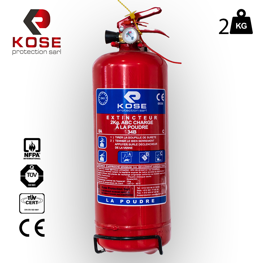 Extincteur ABC CHARGER A LA POUDRE 2KG